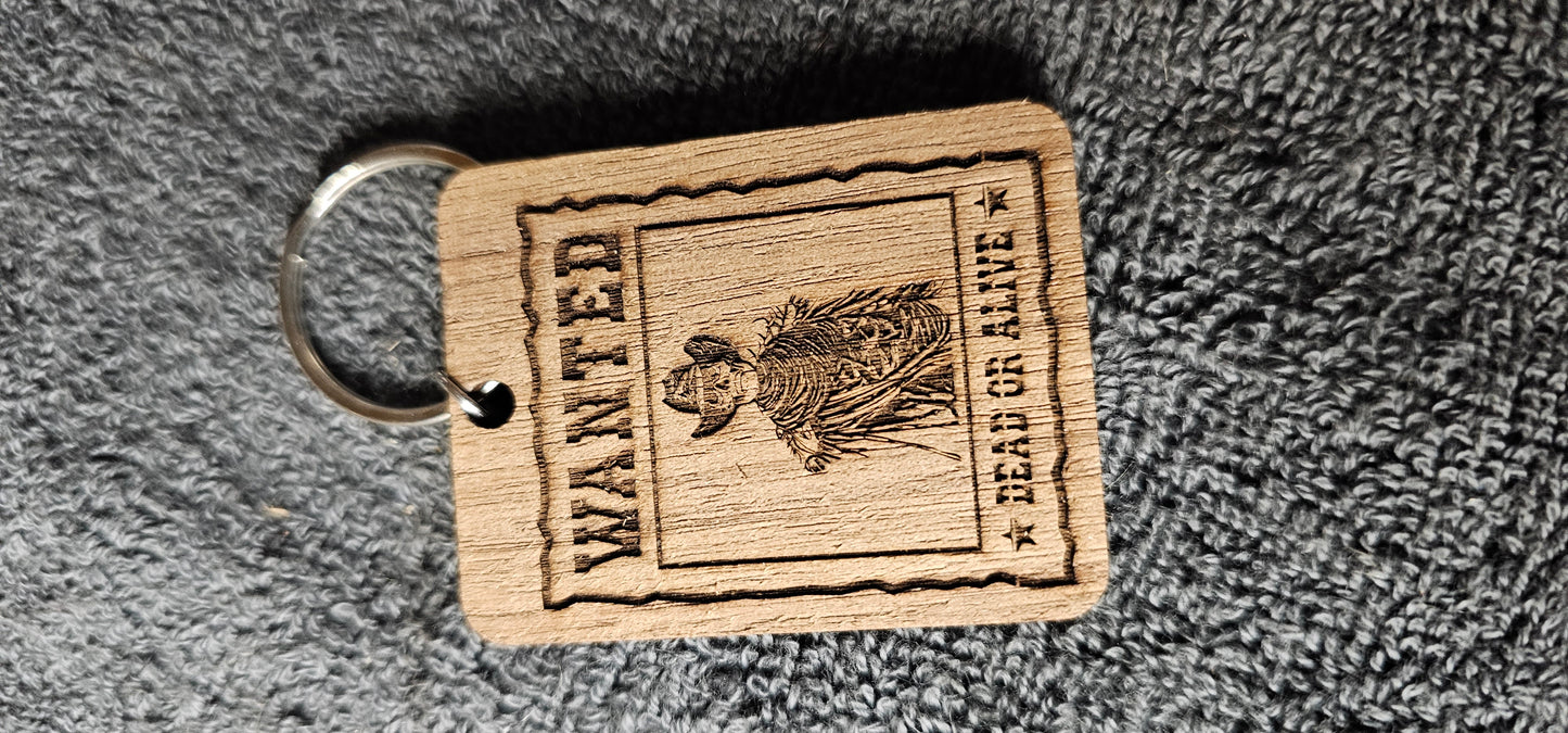 Custom Wood Engraved Keychain