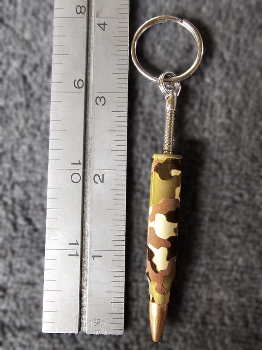 Camo Bullet Keychain - Green Brown White