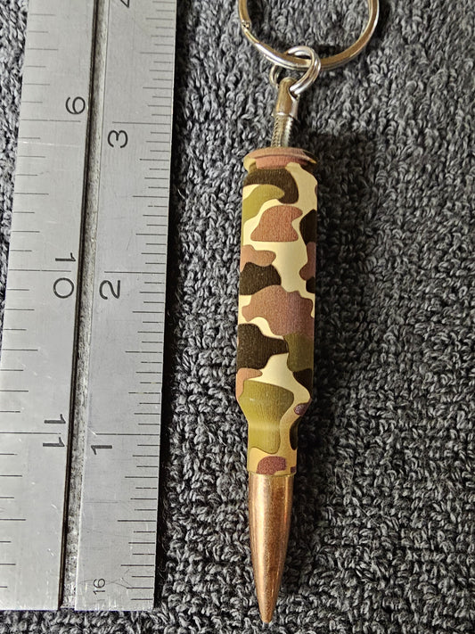Camo Bullet Keychain- Green and Brown