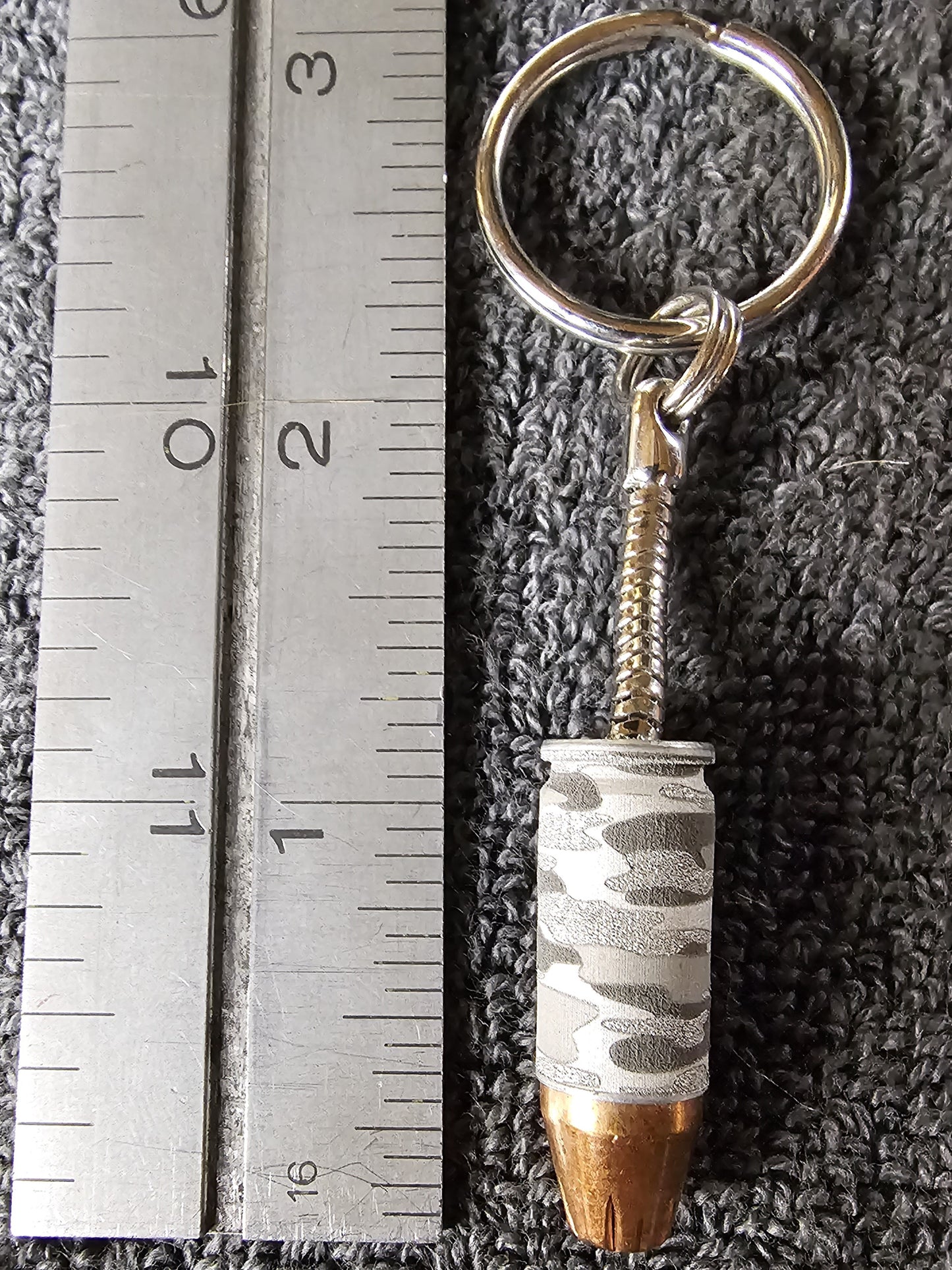 Camo Bullet Keychain - White and Grey